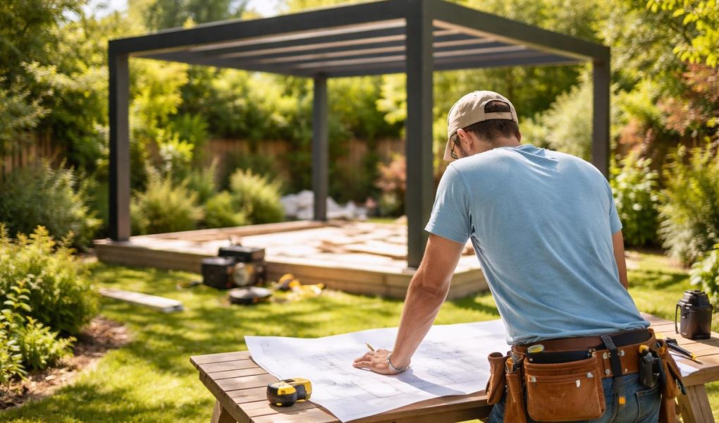 personne-consultant-plans-jardin-pergola