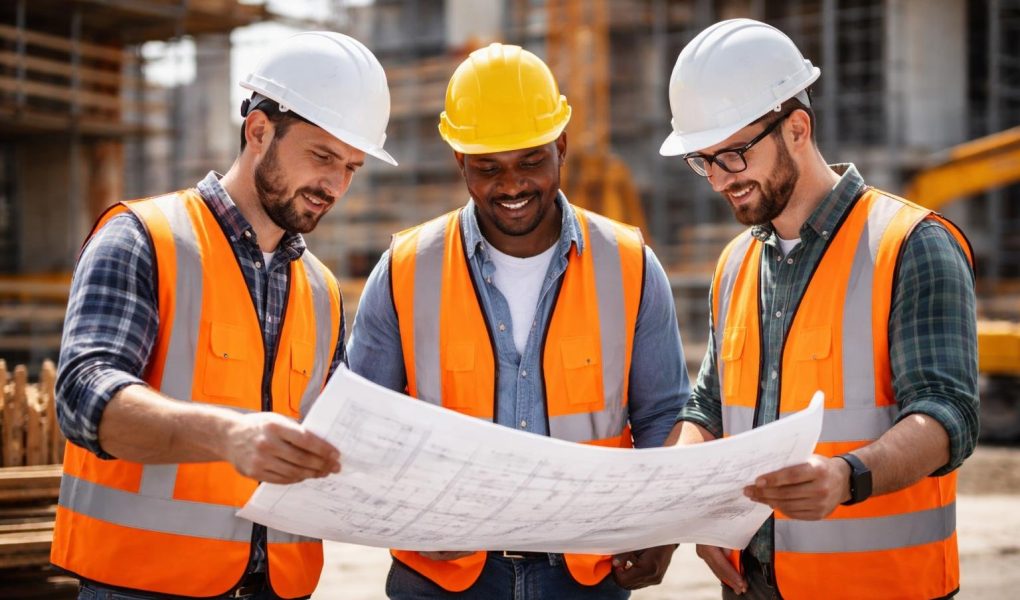chantier-ouvriers-casques-plans-echafaudages
