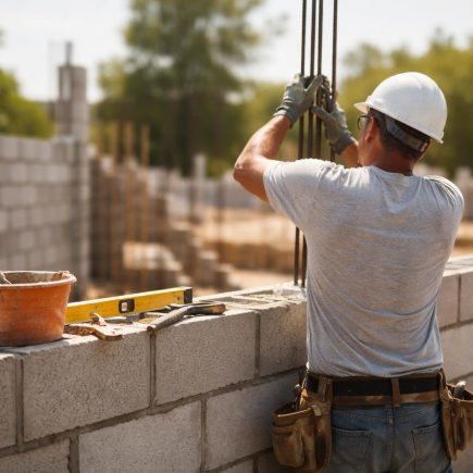 mur-parpaings-travailleur-chantier-ensoleille