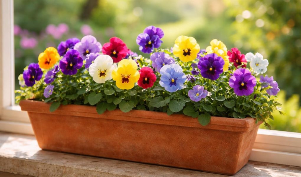 jardiniere-terre-cuite-pensees-couleurs-vives