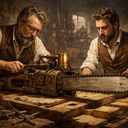 inventeurs-xixe-atelier-tronconneuse-outils