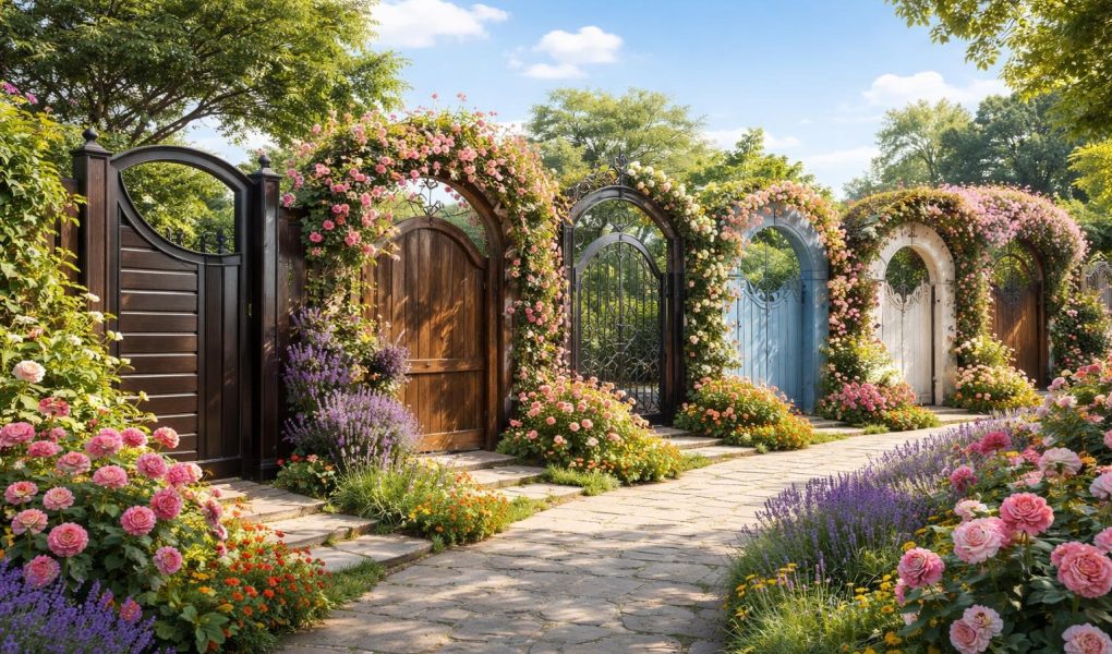 portails-varies-jardin-fleurs-ciel-bleu