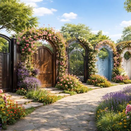 portails-varies-jardin-fleurs-ciel-bleu