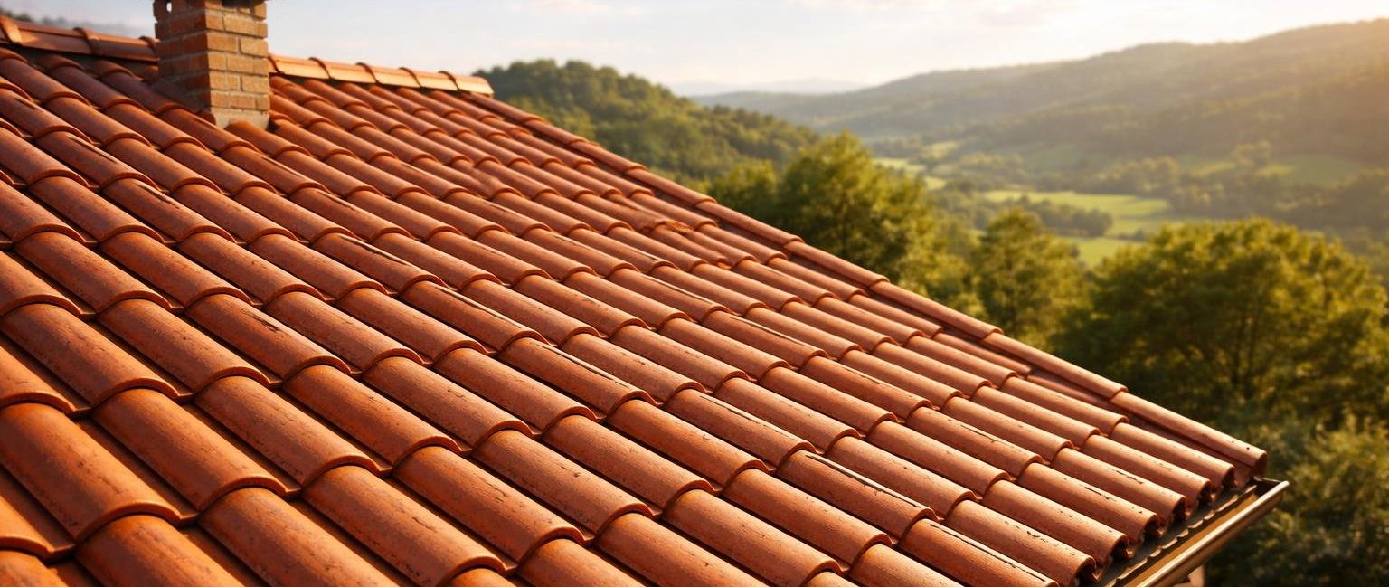 toit-tuiles-soleil-ciel-bleu